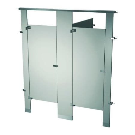 Bradley Bradley Powder Coated Steel 72" Wide Complete 2 Between Wall Compartments, Warm Gray - BW23660-WGR BW23660-WGR